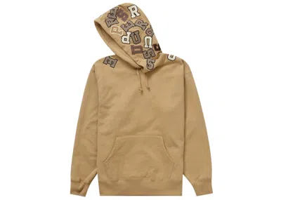 Pre-owned Supreme Men's  Scattered Appliqué Hooded Sweatshirt In Dark Tan