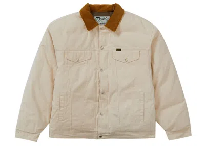 Pre-owned Supreme Men's  Schott Canvas Down Trucker Jacket In Natural