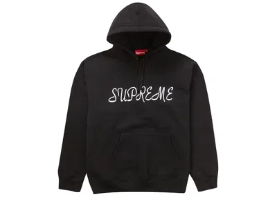 Pre-owned Supreme Men's  Script Hooded Sweatshirt In Black
