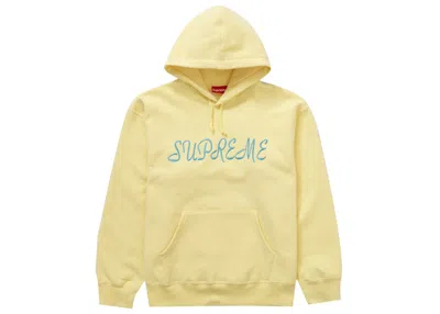 Pre-owned Supreme Men's  Script Hooded Sweatshirt In Light Yellow
