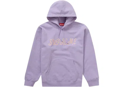 Pre-owned Supreme Men's  Script Hooded Sweatshirt In Violet In Purple