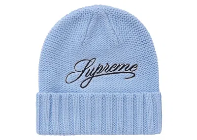 Pre-owned Supreme Men's  Script Logo Beanie In Light Blue