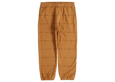 Pre-owned Supreme Men's  Script Stripe Sweatpant In Dark Mustard
