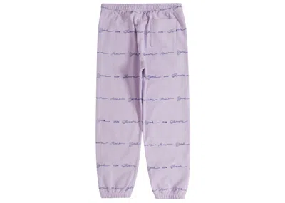 Pre-owned Supreme Men's  Script Stripe Sweatpant In Pale Purple
