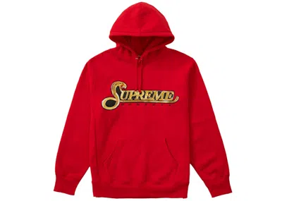 Pre-owned Supreme Men's  Sequin Viper Hooded Sweatshirt In Red