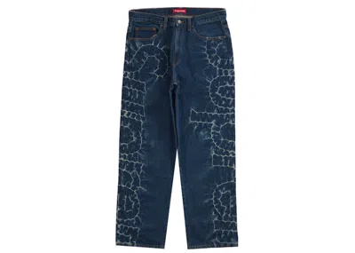 Pre-owned Supreme Men's  Shibori Loose Fit Jean In Rigid Indigo In Blue