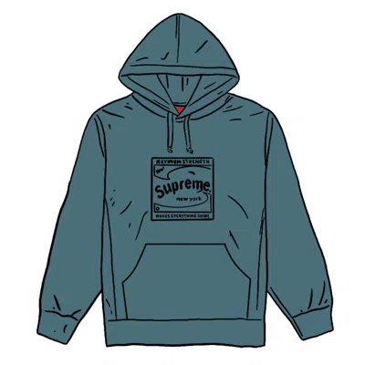 Pre-owned Supreme Men's  Shine Hooded Sweatshirt In Slate