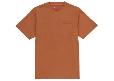 Pre-owned Supreme Men's  Short Sleeve Pocket Tee Shirt In Rust In Brown