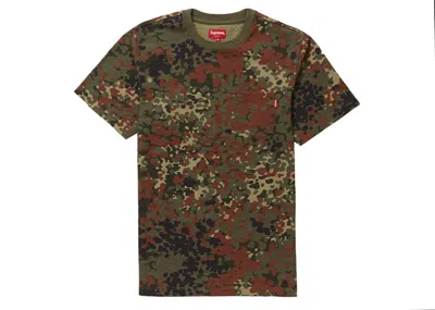Pre-owned Supreme Men's  Short Sleeve Pocket Tee Shirt (short Sleeve19) In Olive German Camo In Green