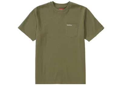 Pre-owned Supreme Men's  Short Sleeve Pocket Tee Shirt (ss21) In Light Olive In Green