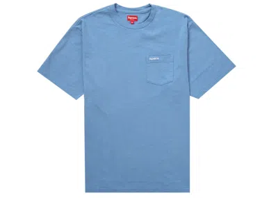 Pre-owned Supreme Men's  Short Sleeve Pocket Tee Shirt (ss23) In Light Slate