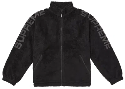Pre-owned Supreme Men's  Shoulder Logo Fleece Jacket In Black