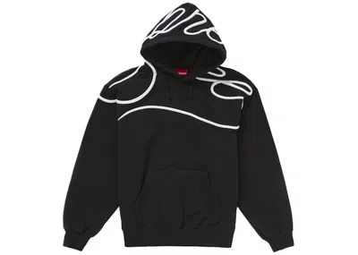 Pre-owned Supreme Men's  Shoulder Script Hooded Sweatshirt In Black