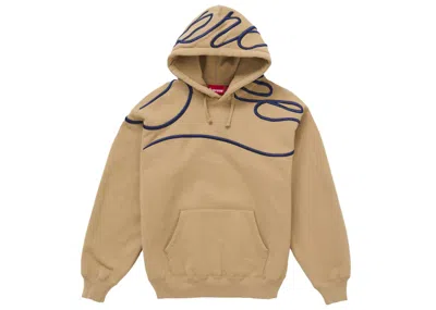 Pre-owned Supreme Men's  Shoulder Script Hooded Sweatshirt In Brown
