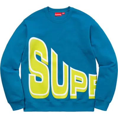 Pre-owned Supreme Men's  Side Arc Crewneck Sweatshirt In Dark Aqua