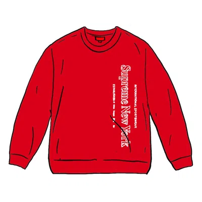 Pre-owned Supreme Men's  Side Logo Crewneck Sweatshirt In Red