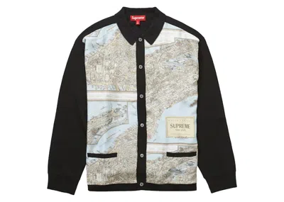 Pre-owned Supreme Men's  Silk Map Cardigan In Black