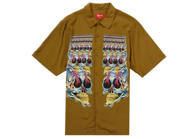 Pre-owned Supreme Men's  Skulls Short Sleeve Shirt In Light Brown