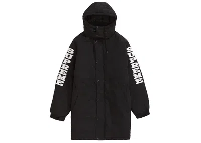 Pre-owned Supreme Men's  Sleeve Logo Sideline Parka Jacket In Black