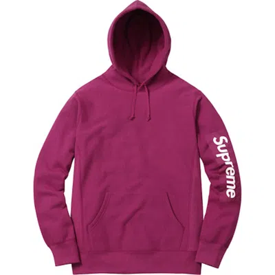 Pre-owned Supreme Men's  Sleeve Patch Hooded Sweatshirt In Magenta In Purple