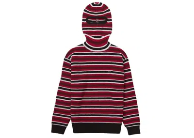 Pre-owned Supreme Men's  Small Box Balaclava/turtleneck Sweater In Black Stripe