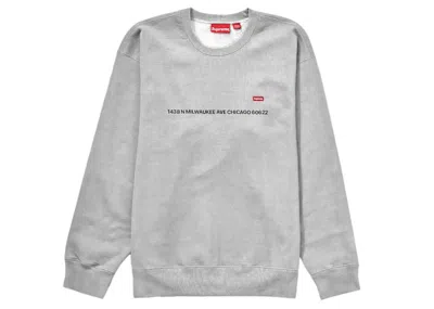 Pre-owned Supreme Men's  Small Box Crewneck Sweatshirt (chicago Shop Exclusive) In Heather Grey In Gray