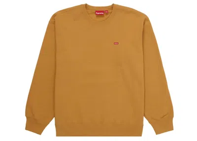 Pre-owned Supreme Men's  Small Box Crewneck Sweatshirt (fw21) In Light Mustard