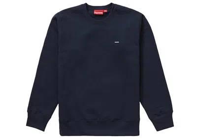 Pre-owned Supreme Men's  Small Box Crewneck Sweatshirt In Navy Blue