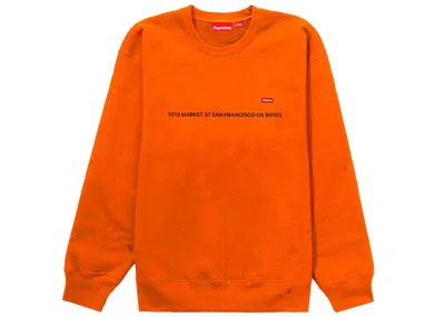 Pre-owned Supreme Men's  Small Box Crewneck Sweatshirt (san Francisco Shop Exclusive) In Orange
