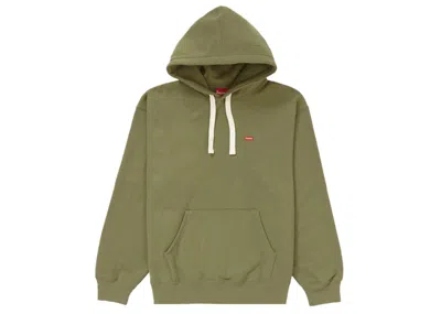 Pre-owned Supreme Men's  Small Box Drawcord Hooded Sweatshirt In Light Olive
