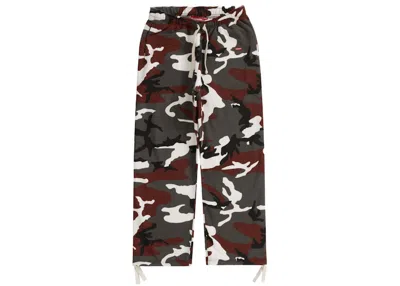 Pre-owned Supreme Men's  Small Box Drawcord Sweatpant In Red Camo
