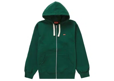 Pre-owned Supreme Men's  Small Box Drawcord Zip Up Hooded Sweatshirt In Dark Green