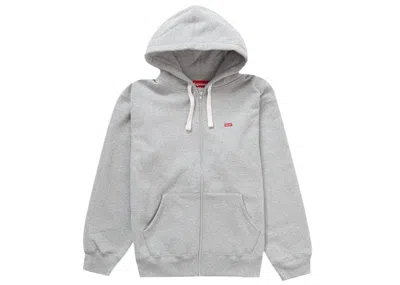Pre-owned Supreme Men's  Small Box Drawcord Zip Up Hooded Sweatshirt In Heather Grey
