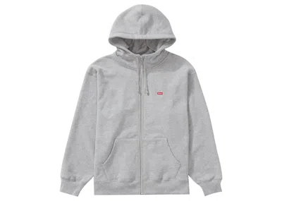 Pre-owned Supreme Men's  Small Box Facemask Zip Up Hooded Sweatshirt (fw21) In Heather Grey