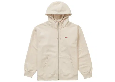 Pre-owned Supreme Men's  Small Box Facemask Zip Up Hooded Sweatshirt (fw21) In Natural In Brown