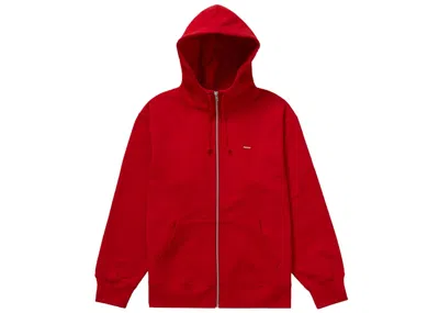 Pre-owned Supreme Men's  Small Box Facemask Zip Up Hooded Sweatshirt In Red