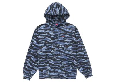 Pre-owned Supreme Men's  Small Box Hooded Sweatshirt (fw24) In Blue Tiger Camo