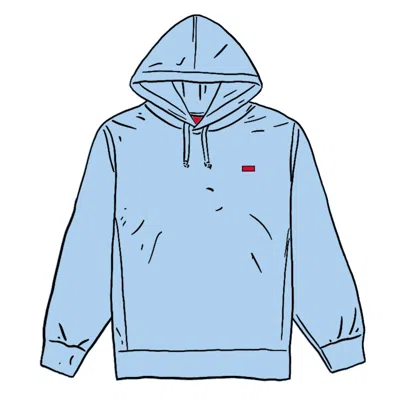 Pre-owned Supreme Men's  Small Box Hooded Sweatshirt In Ice Blue