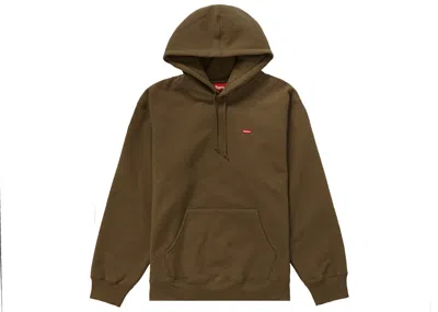 Pre-owned Supreme Men's  Small Box Hooded Sweatshirt (ss22) In Olive Brown