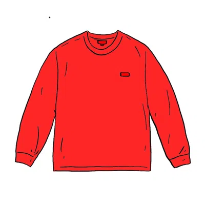 Pre-owned Supreme Men's  Small Box Long Sleeve Tee Shirt In Red