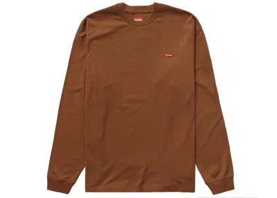 Pre-owned Supreme Men's  Small Box Long Sleeve Tee Shirt (ss22) In Brown