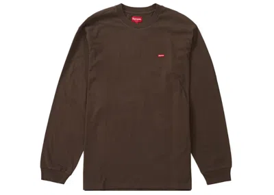 Pre-owned Supreme Men's  Small Box Long Sleeve Tee Shirt (ss23) In Brown