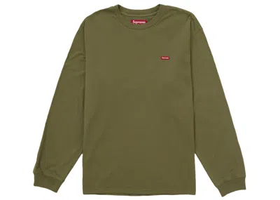 Pre-owned Supreme Men's  Small Box Long Sleeve Tee Shirt (ss25) In Washed Olive In Green