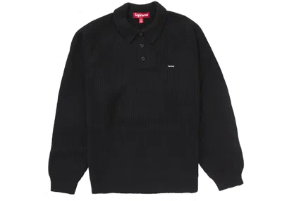 Pre-owned Supreme Men's  Small Box Polo Shirt Sweater (fw24) In Black