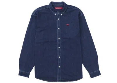 Pre-owned Supreme Men's  Small Box Shirt (fw24) In Rinsed Denim