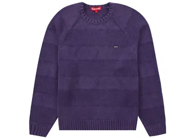 Pre-owned Supreme Men's  Small Box Stripe Sweater In Purple