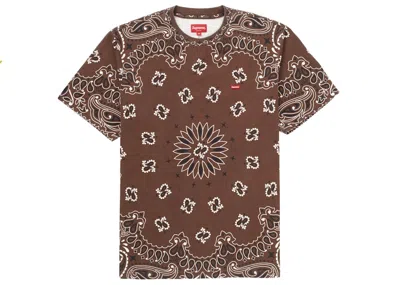 Pre-owned Supreme Men's  Small Box Tee Shirt In Brown Bandana