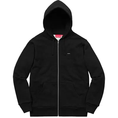 Pre-owned Supreme Men's  Small Box Thermal Zip Up Hoodie In Black