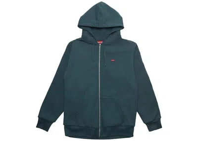 Pre-owned Supreme Men's  Small Box Thermal Zip Up Hoodie In Slate In Gray