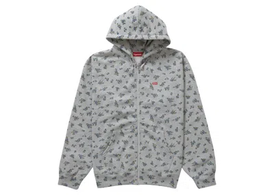 Pre-owned Supreme Men's  Small Box Zip Up Hooded Sweatshirt (fw23) In Flowers In Multi